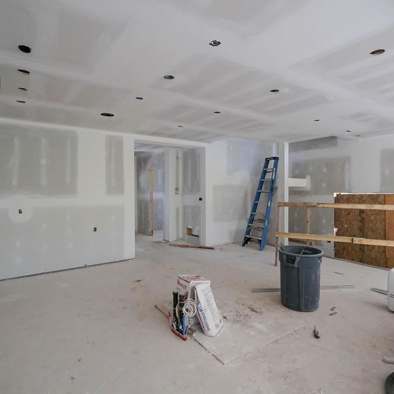 Drywall installation on multiplex party wall with Type X fire-rated boards