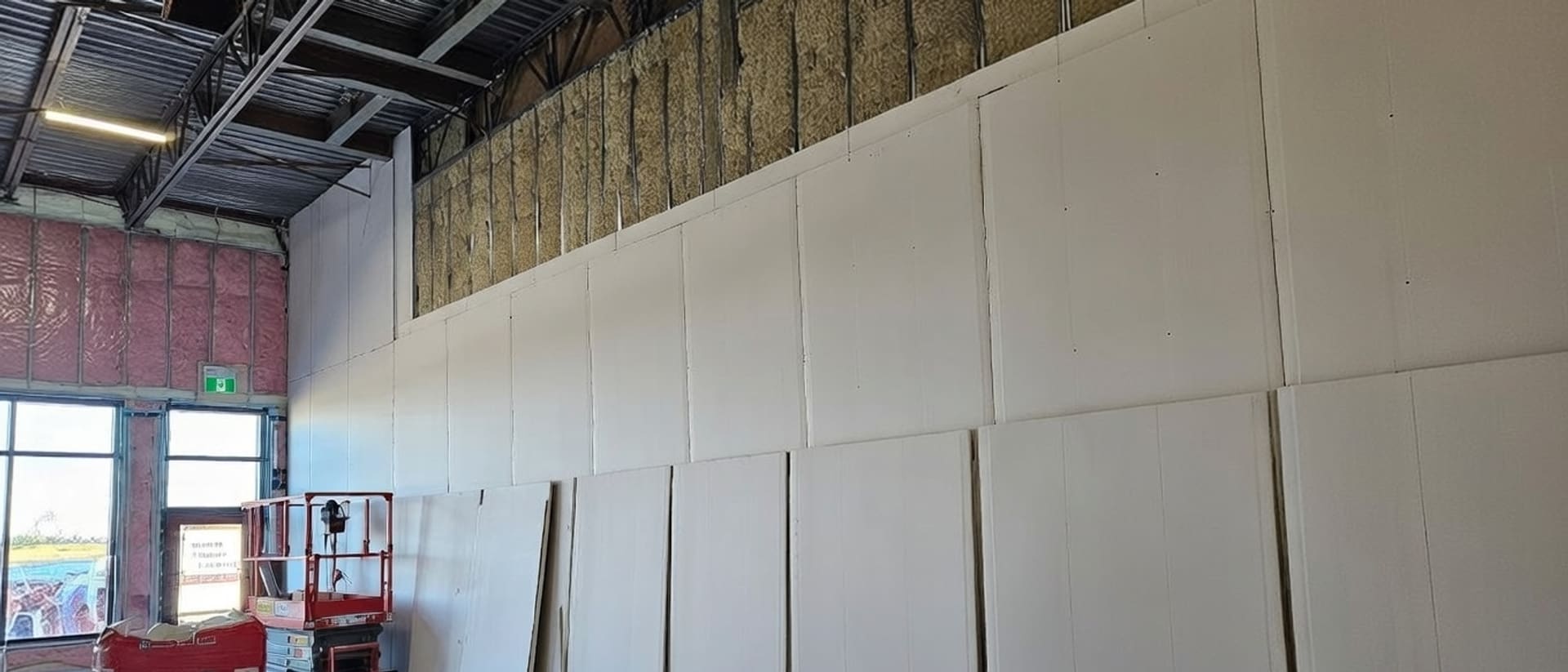 Completed fire-rated assembly ready for inspection