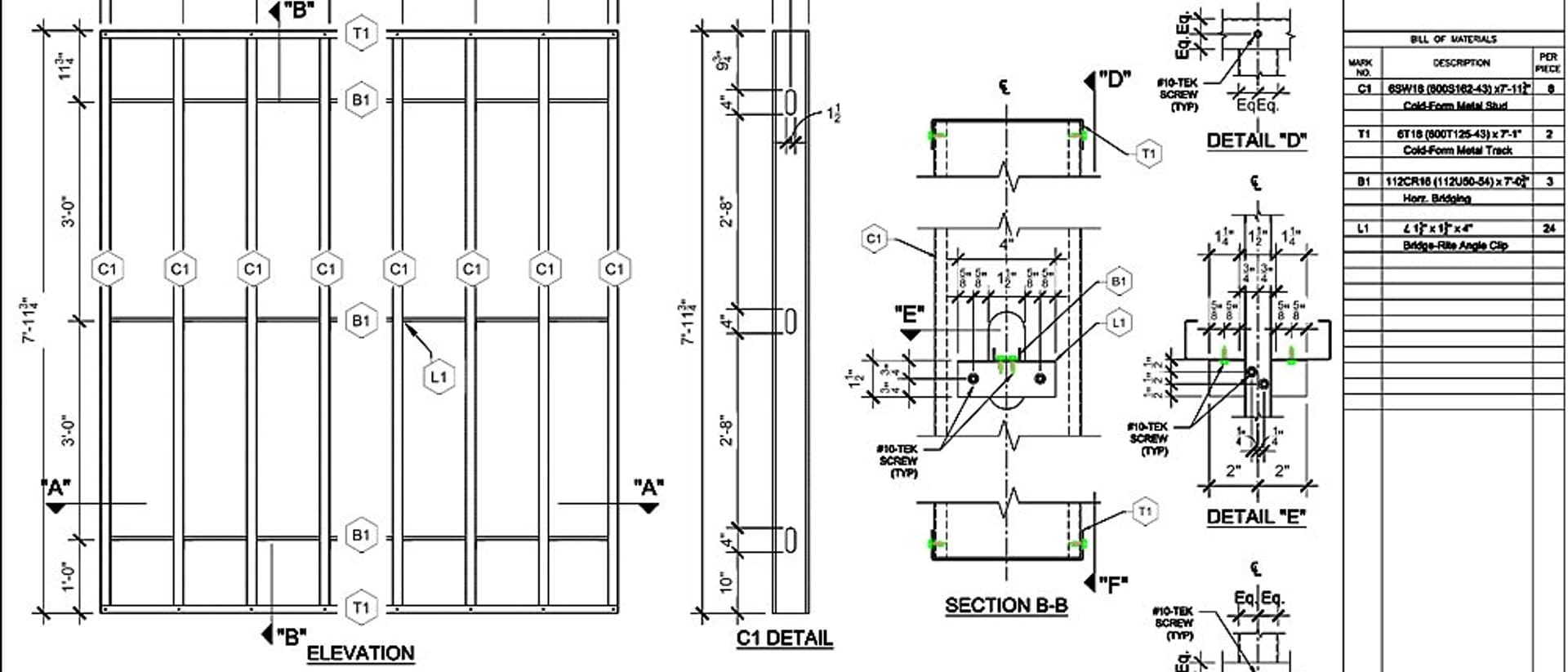 Metal stud floor framing plan