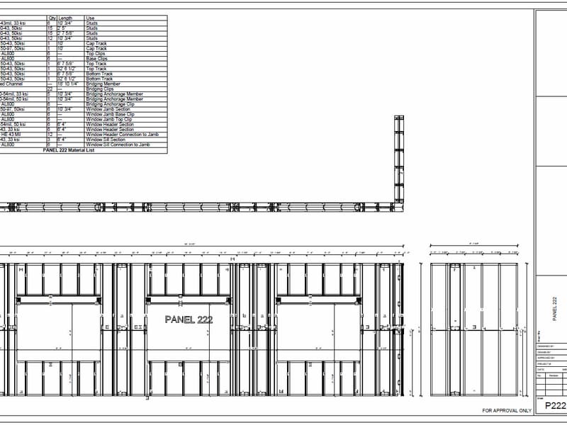 Metal Stud Shop Drawings services in Toronto