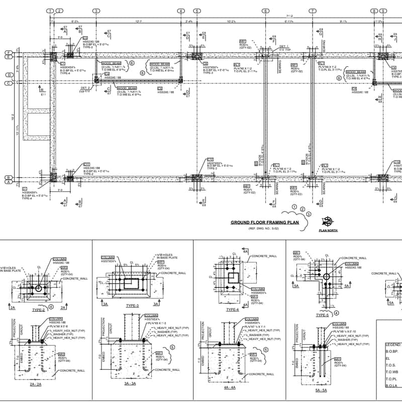 Steel connection detail drawing