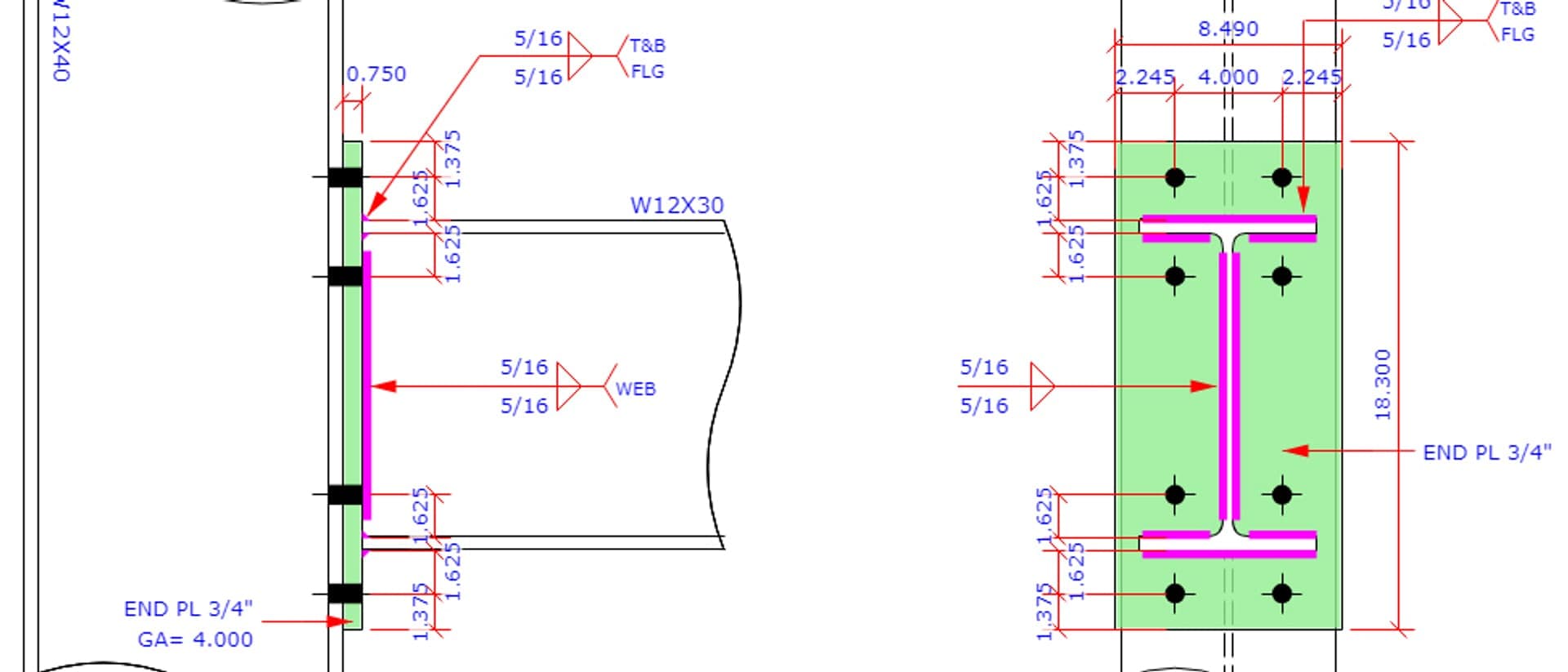 Steel erection drawing showing beam layout