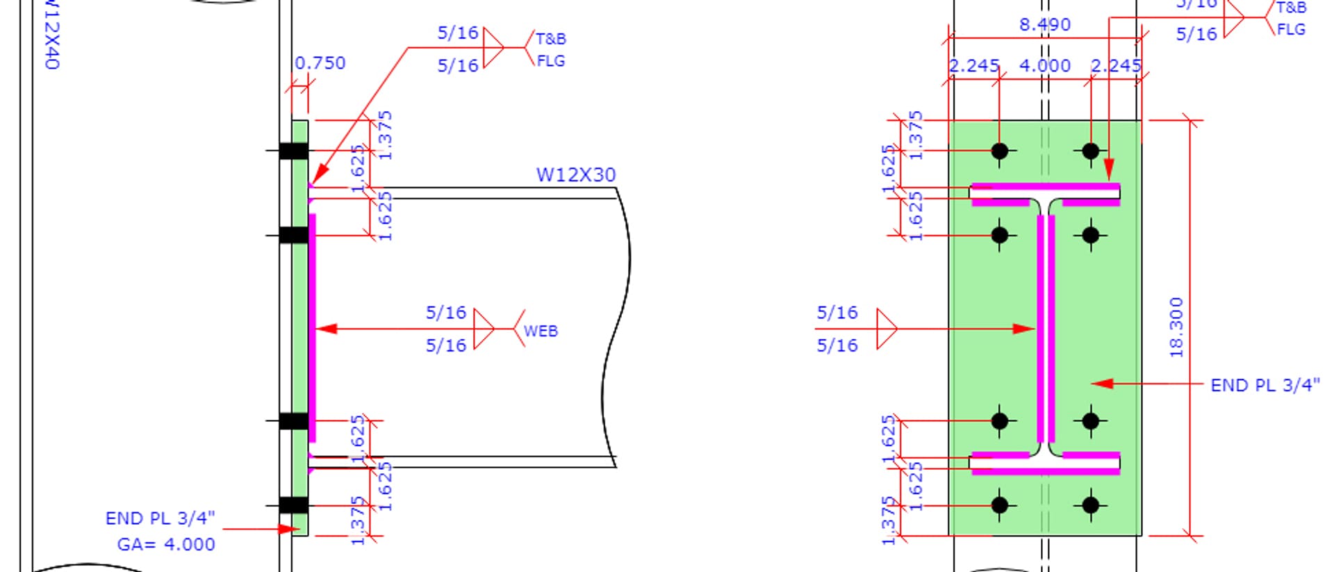 Steel erection drawing showing beam layout