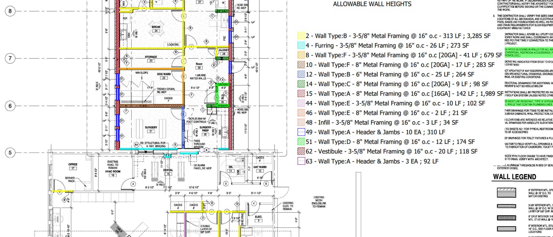 Construction drawings being analyzed for estimation