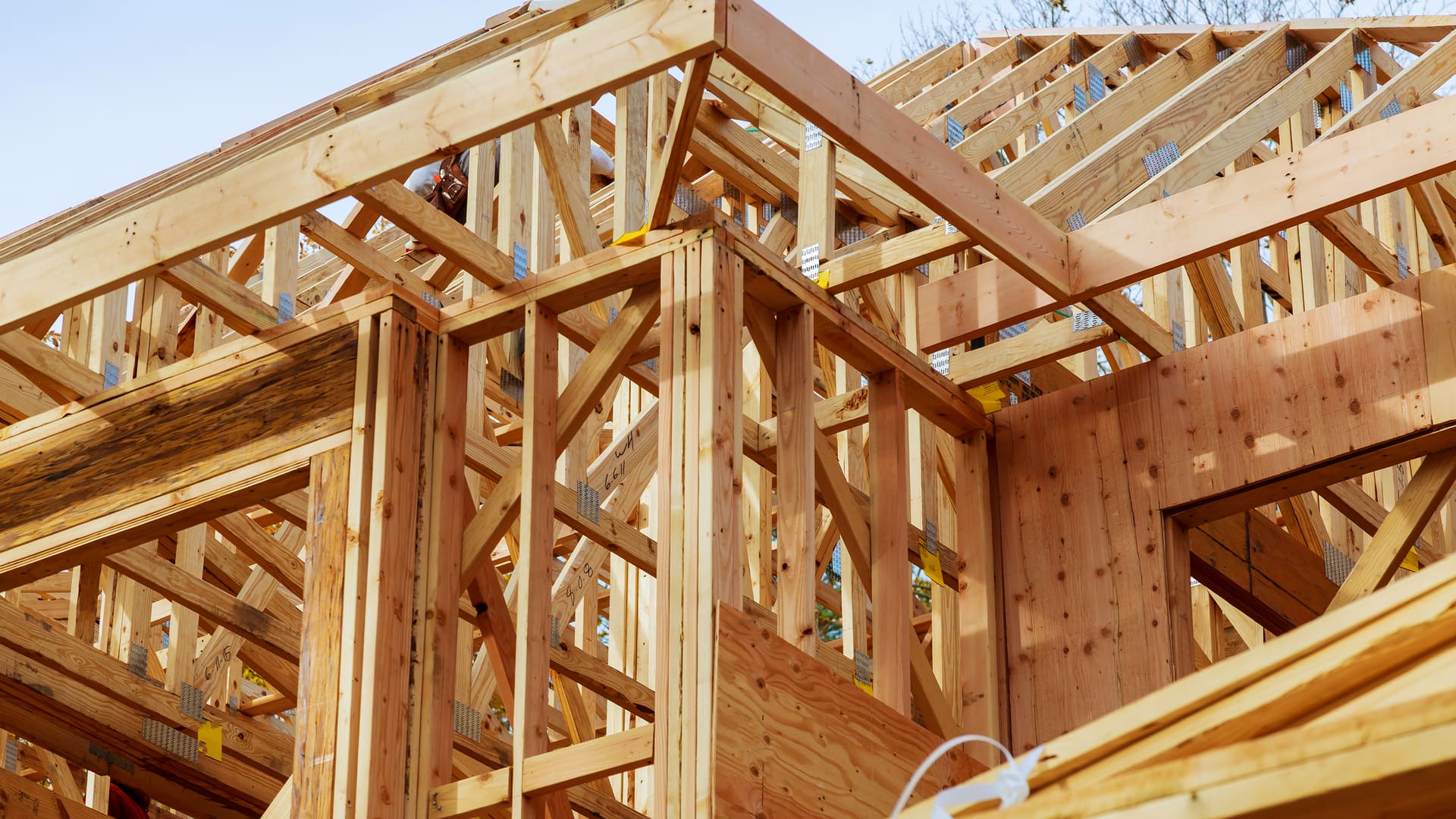 Rough framing construction in progress