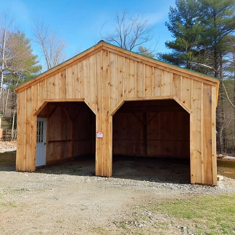 Detached garage framing under construction