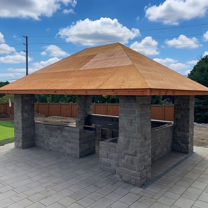 Two-storey garage framing with living space above