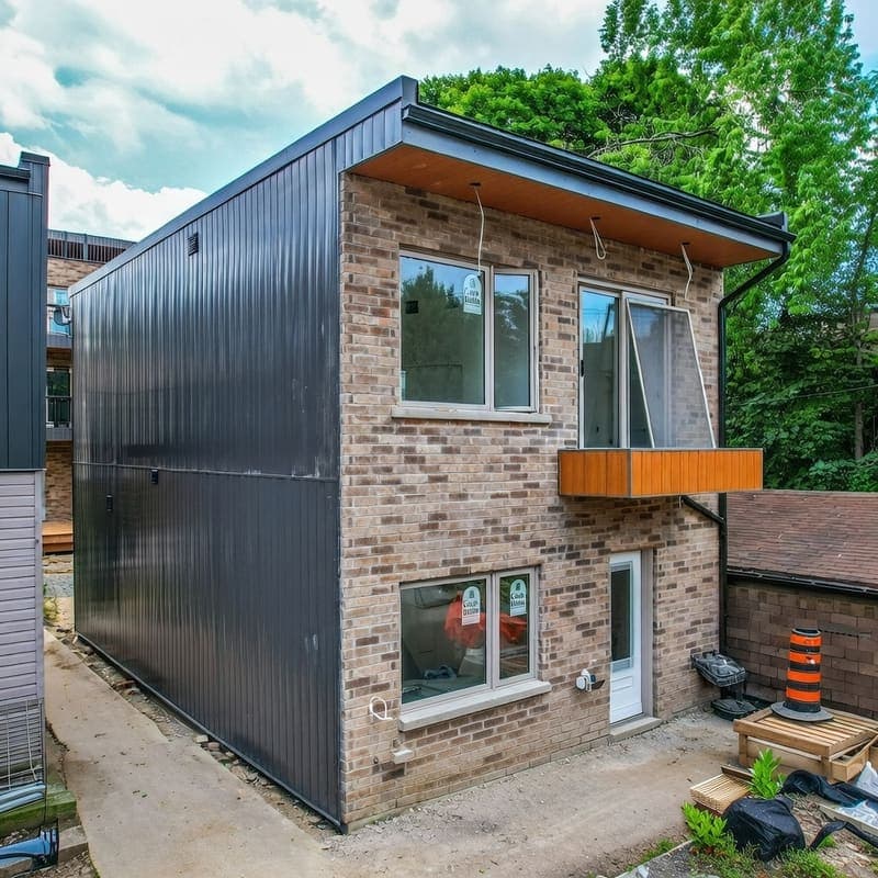 Laneway suite framing with limited site access in Toronto