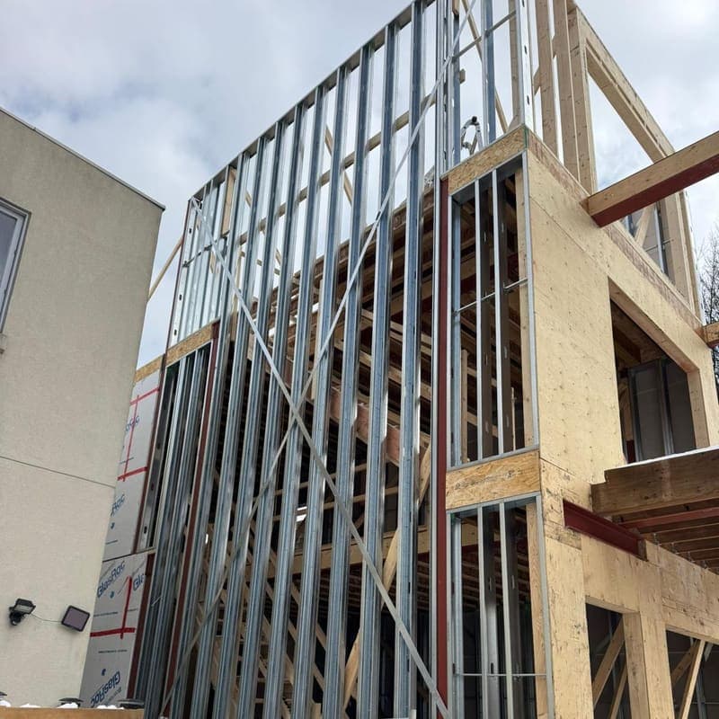 Fire-rated party wall framing between units