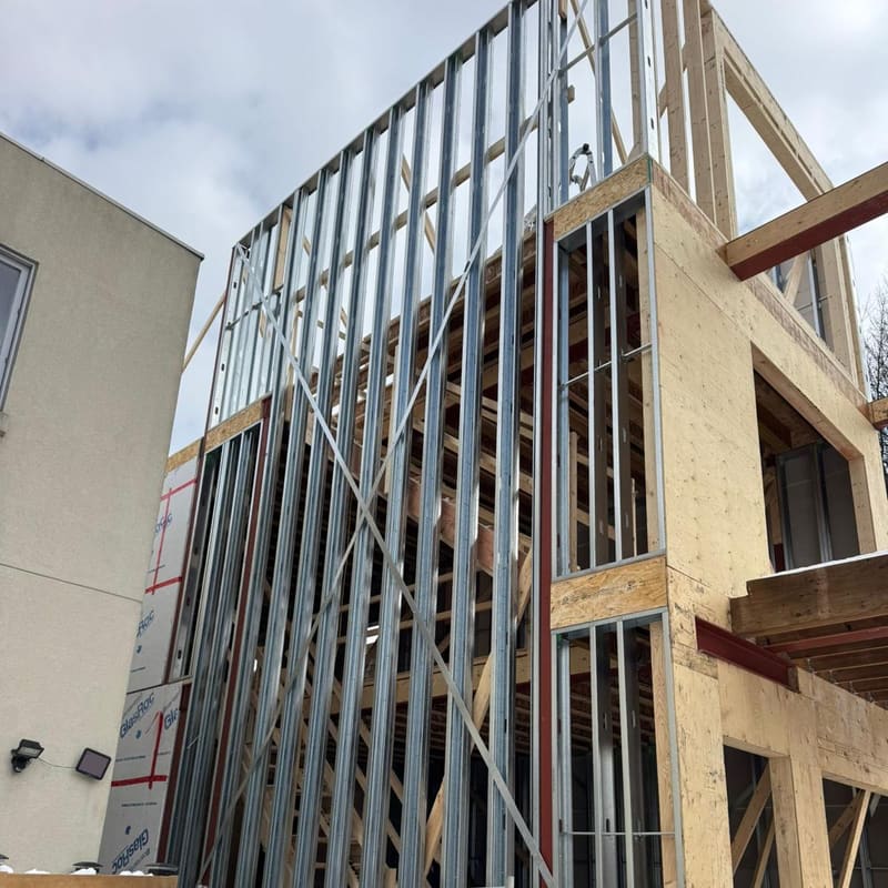 Fire-rated party wall framing between units
