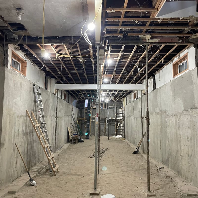 Steel beam installation for load-bearing wall removal