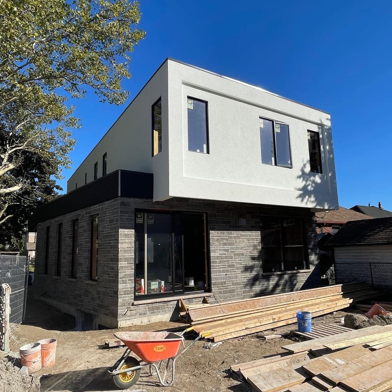 Renovation framing with insulation installed