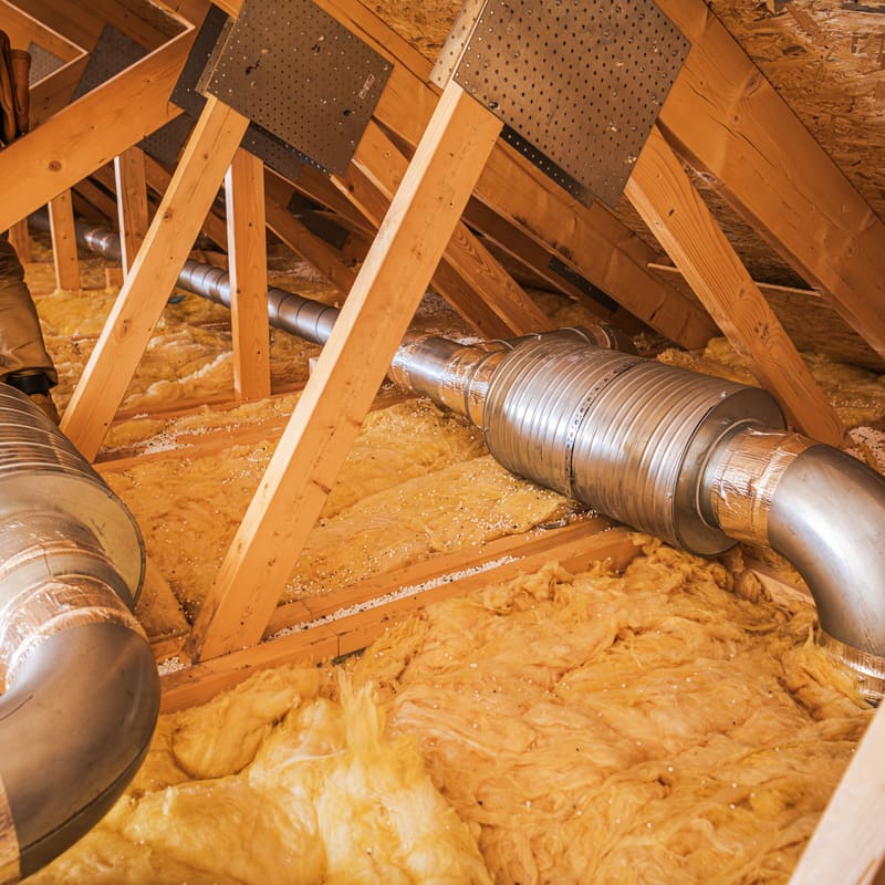 Blown-in attic insulation to R60