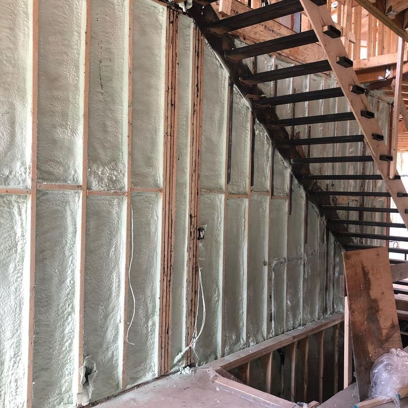 Closed cell spray foam on basement walls