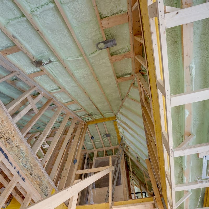 Spray foam insulation on rim joists