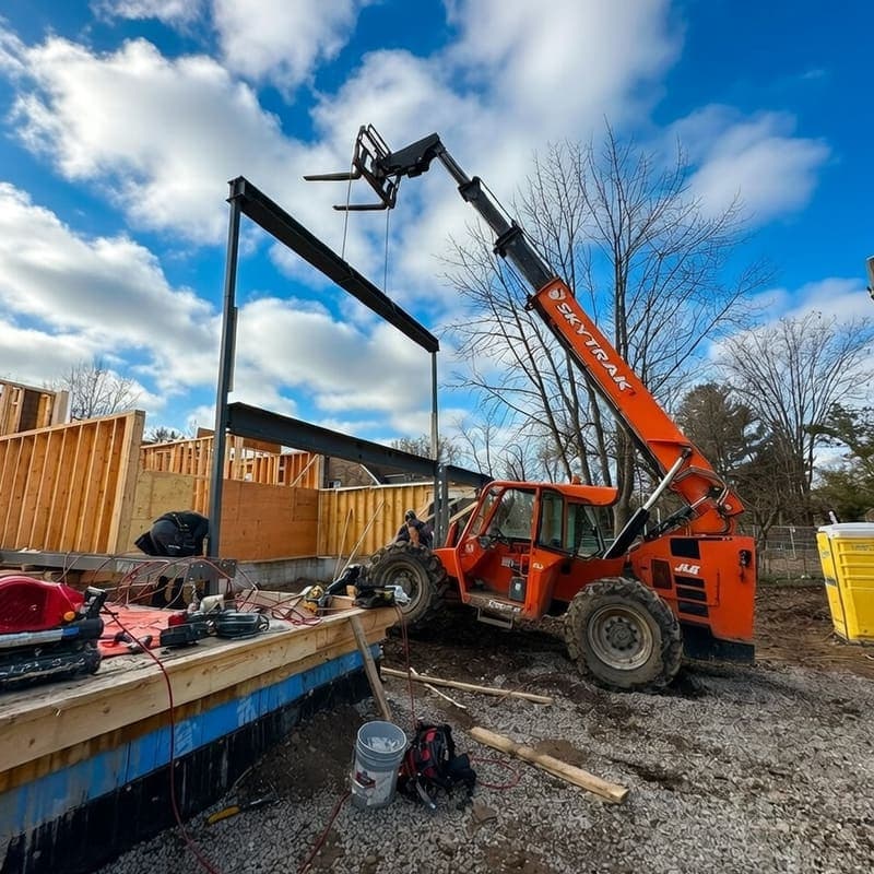 Steel moment frame connection detail showing welded flanges